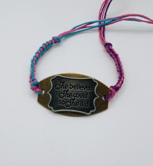 Hemp Bracelet  THat SAyS She  believed She Could So She Did