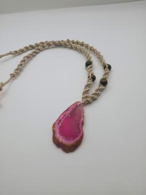 Pink Agmp Necklaceate Gemstone He